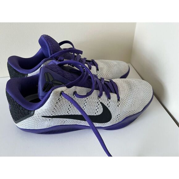 Nike Kobe XI Elite Low ID Lakers purple and white Rare 903710-991 Mens Size10